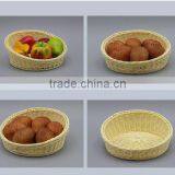 Oblique Mouth Design Small Plastic Wicker Woven Bread Display Basket Wholesale Bread Baskets thumbnail-5