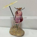 2015 Newest Design Labybug Garden Stakes Metal Ladybug Garden Decoration Garden Stakes Working Ladybug With Flower thumbnail-3