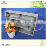 Antique Food Drink Flower Serving Compartments Wood Tray thumbnail-5