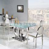 TH382 Modern Black Leather Dining Room Table Sets thumbnail-6