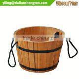 Round Wooden Planter/Wood Barrel Planter thumbnail-1