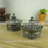 Luxury Zinc Alloy Jeweled Box Crown Trinket Box thumbnail-2