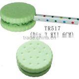 Cute Round Sandwich Biscuit Shape Mini Plastic Pencil Sharpener thumbnail-1