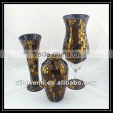 Wedding Centerpiece Exotic Style Amber Mosaic Handmade Shapes Tall Gorgeous Designs Vases