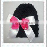 Hair Band Cap With 2layers Butterfly Organic Cotton Beanies for Infant and Toddle thumbnail-1