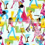 Wholesale 100% Cotton Fabric Printed Flower Cotton Fabric Cotton Knitted Ripple Fabric thumbnail-3