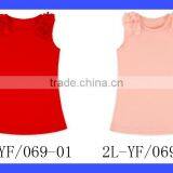 Wholesale Baby Girls Tank Top Plain Flower Clothes Red And Coral Singlet Clothes thumbnail-6