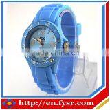 2012Hot Sale!!! Fashionable Colorful Trendy Novety Blue Silicone Quartz Watch thumbnail-1