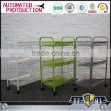 Durable Metal Foldable Kitchen Food Serving Trolley With Wheels thumbnail-5
