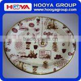 Plastic Dinner Candy Fruit Food Plate /tray With Gloden Rim thumbnail-1