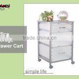 Chrome Plating 3-Tier Storage Container Organizer Trolley With Locking Wheels