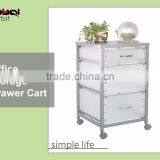 Color Furniture Rolling Waterproof Plastic Drawer Office Organizer Cart With Wheels thumbnail-3