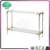 High Quality Acrylic Italian Console Table Living Room Lucite Corner Table Gold Metal Corner Table thumbnail-1