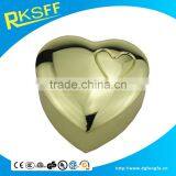 Newest Heart Shaped Zinc Alloy Gold Plating Jewelry Gift Box With Laser Logo thumbnail-1