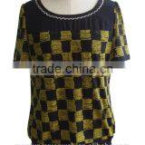 Red Plaid Check Print Lycra Blouse thumbnail-3