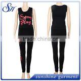 Newest Print Logo Yoga Set for Women 2017 Simple Leggings and Top thumbnail-4