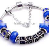 Love Printed Fibre Resin Murano Glass Beads Charms Bracelet thumbnail-1