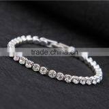Wholesale Round Silver Plating Lady Crystal Bracelet thumbnail-1