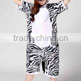 Plus Size Summer Pyjamas Short Sleeves Custom Hooded Zebra Cheap Couple Sexy Adult Animal Onesie thumbnail-3