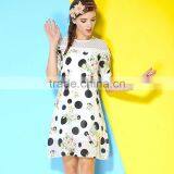 HOYUGO Digital Printing Lace High Neck Dresses Lace Dress thumbnail-3
