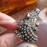 Fashion Crocodile Rings With Rhinestone, Fashion Antique Rings, Personalized Rings thumbnail-1