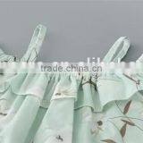 2016 Summer Girl Kids Clothes Stylish Designs White Spaghetti Strap T-shirt Cotton Baby Girls Dress Set thumbnail-5