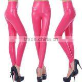 EY0040L Women Winter Warm Sexy Fleece Fit Glossy PU Leather Leggings Tight Pants thumbnail-4