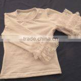 Newest School Girls Design Lace Sleeve Top .5 Layers Ruffle Navy Pants & Coat With Button 3 Pcs Clothing Sets QL-74 thumbnail-2