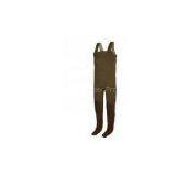 M L Large Pocket 4MM Women Brown Neoprene Sock Foot Chest Wader With Fabric thumbnail-1