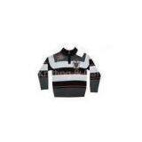Black Stripes, Gray Winter Warm Boys Zip Neck Acrylic Knitting Patterns Baby Clothes