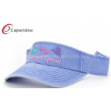 Butterfly Flat Embroidery Tennis Sun Visor With Washed Denim Fabric