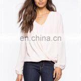 New Arrival Chinese v Neck Blouse for Girl Fashion Designs Wholesale thumbnail-2