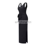 2020 Summer New Sexy Ladies Casual Dress Womens Bodycon Sleeveless Dress With Belt thumbnail-5