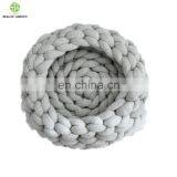 12 Colors Stock 100% COTTON SEAMLESS D2-3cm Machine Washable Roving Yarn Filled Tube Braid Hand Knit Pet Plaid House Bed thumbnail-5