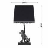 Wholesale Square Black Lamp Shade Animal Base Bedside Lamp Modern Silver Resin Table Lamp for Hotel Decor thumbnail-6