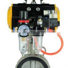 Air Control Wafer Type Butterfly Valve Double Acting Ss304 Pneumatic Distribution Valve Pneumatic Butterfly Valve thumbnail-2