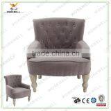 WorkWell Classic Fabric Upholstered Sofa Chair With Oak Wood Legs Kw-4035 thumbnail-1