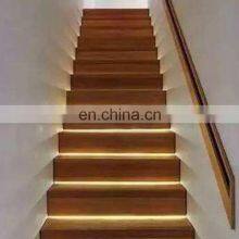 LED Home Used Straight Floating Staircase With Safety Solid Wood Stairs Steps thumbnail-1