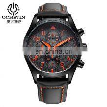 Ochstin GQ043B Sports Mens Quartz Watch Chrono Waterproof Luxury Leather Wrist Watches for Men thumbnail-2