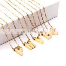 Gold Plated 18K Gold Plated Filled Pendant Charm A-Z Stainless Steel Letter Alphabet Initial Necklace thumbnail-2
