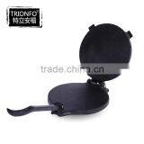 TRIONFO Cast Iron Long Handle Double Sided Grill Pan With Folding Handle Manufacturer China
