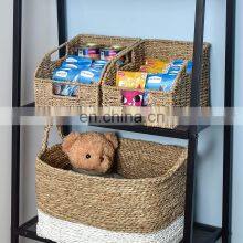 HBK Seagrass Magazine Newspaper Organic Water Hyacinth Storage Basket thumbnail-4