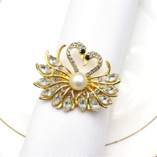 Factory Make Wedding Rhinestone Turquoise Crystal Swan Napkin Rings thumbnail-2