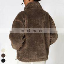 Women Windbreaker Fitness Sports Shaker Top Winter Warm Polar Fleece Breasted Drawstring Outdoor Jackets Women Yoga Jacket thumbnail-5