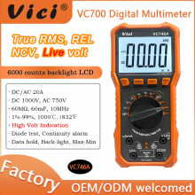 Vicimeter VC746A T-RMS NCV LIVE REL ACA DCA ACV DCV OHM Fara Hz Temp Detecting 6000 Digits Multimeter thumbnail-2