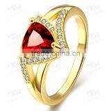 KZCR210 Brass Material Red Zircon Ring Gold Jewelry thumbnail-4