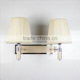 2016 Zhongshan Two Arms Fabric Shade Fancy Wall Light for Home Chrome Polished Wall Light Home Funiture thumbnail-1