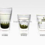Handmade Process Cheap Heat-resistant Double Wall Glass Tea Cup thumbnail-1