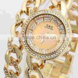 Women's Gold-Tone Stainless Steel Band Rhinestone Luury Fashion Quartz Analog Wrist Watches thumbnail-5