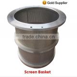 Paper making stainless steel wedge wire slotted outflow pressure screen basket for waste paper stock preparation